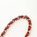 CHANEL Matelasse Chain Shoulder Bag Lamb Skin Red Gold CC Auth 181834SAM-8