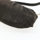 PRADA Umhängetasche Leder Dunkelbraun Silber Auth 181835M-12