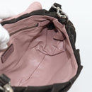 PRADA Umhängetasche Leder Dunkelbraun Silber Auth 181835M-18