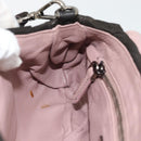 PRADA Umhängetasche Leder Dunkelbraun Silber Auth 181835M-19