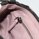 PRADA Umhängetasche Leder Dunkelbraun Silber Auth 181835M-20