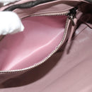 PRADA Umhängetasche Leder Dunkelbraun Silber Auth 181835M-21