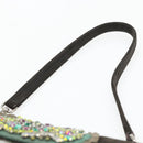 PRADA Umhängetasche Leder Dunkelbraun Silber Auth 181835M-8