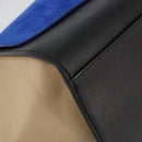 CELINE Trapeze Hand Bag Suede 2way Blue Gold Auth 181841-11