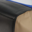 CELINE Trapeze Hand Bag Suede 2way Blue Gold Auth 181841-12