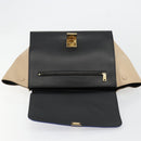 CELINE Trapeze Hand Bag Suede 2way Blue Gold Auth 181841-15