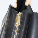 CELINE Trapeze Hand Bag Suede 2way Blue Gold Auth 181841-17