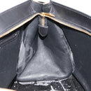 CELINE Trapeze Hand Bag Suede 2way Blue Gold Auth 181841-20