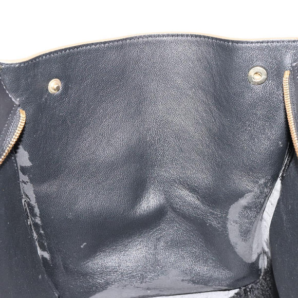 CELINE Trapeze Hand Bag Suede 2way Blue Gold Auth 181841