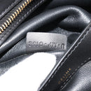 CELINE Trapeze Hand Bag Suede 2way Blue Gold Auth 181841-23