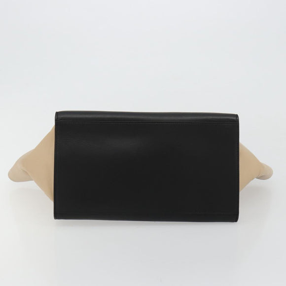 CELINE Trapeze Hand Bag Suede 2way Blue Gold Auth 181841