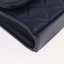 CHANEL Matelasse Trendy CC Chain Bag Lamb Skin Navy Gold CC Auth 181847M-14