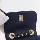 CHANEL Matelasse Trendy CC Chain Bag Lamb Skin Navy Gold CC Auth 181847M-19