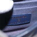 CHANEL Matelasse Trendy CC Chain Bag Lamb Skin Navy Gold CC Auth 181847M-22