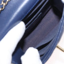 CHANEL Matelasse Trendy CC Chain Bag Lamb Skin Navy Gold CC Auth 181847M-10