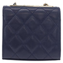 CHANEL Matelasse Trendy CC Chain Bag Lamb Skin Navy Gold CC Auth 181847M-2