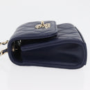 CHANEL Matelasse Trendy CC Chain Bag Lamb Skin Navy Gold CC Auth 181847M-4