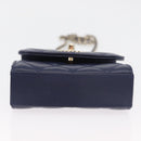 CHANEL Matelasse Trendy CC Chain Bag Lamb Skin Navy Gold CC Auth 181847M-5
