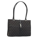 GUCCI GG Canvas Tote Bag Black Silver 002 1073 Auth 181850-1