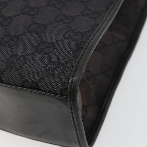 GUCCI GG Canvas Tote Bag Black Silver 002 1073 Auth 181850