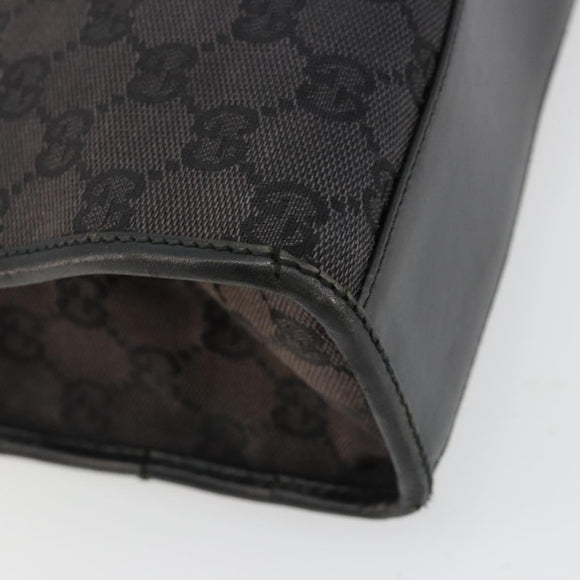 GUCCI GG Canvas Tote Bag Black Silver 002 1073 Auth 181850