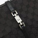 GUCCI GG Canvas Tote Bag Black Silver 002 1073 Auth 181850-18