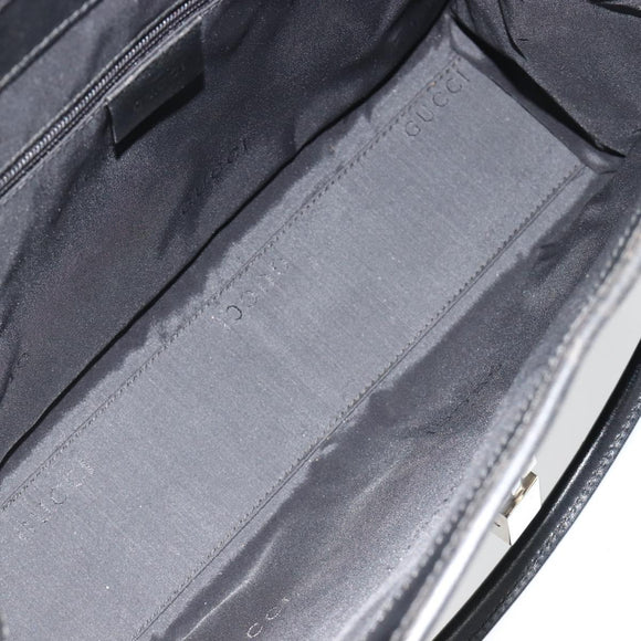 GUCCI GG Canvas Tote Bag Black Silver 002 1073 Auth 181850