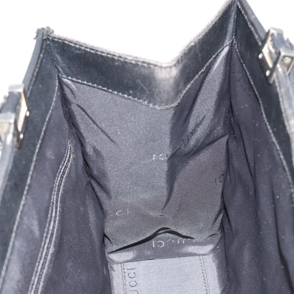 GUCCI GG Canvas Tote Bag Black Silver 002 1073 Auth 181850