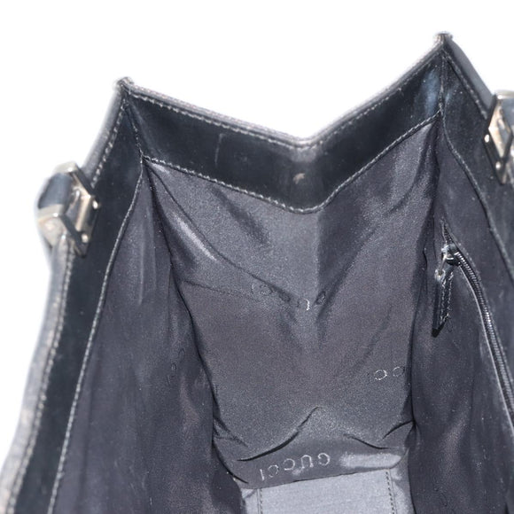 GUCCI GG Canvas Tote Bag Black Silver 002 1073 Auth 181850
