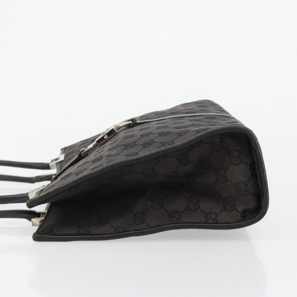 GUCCI GG Canvas Tote Bag Black Silver 002 1073 Auth 181850
