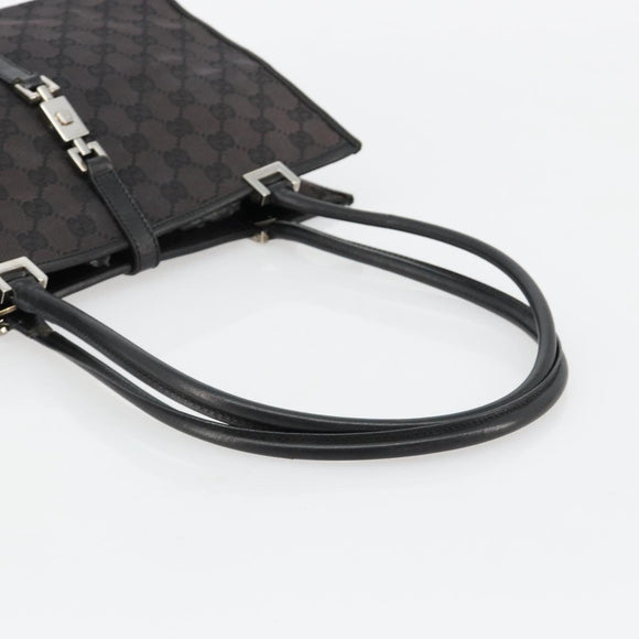 GUCCI GG Canvas Tote Bag Black Silver 002 1073 Auth 181850