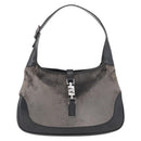 GUCCI Jackie Shoulder Bag Velor Gray Silver 001 3306 Auth 181851A-2