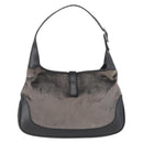 GUCCI Jackie Shoulder Bag Velor Gray Silver 001 3306 Auth 181851A-3