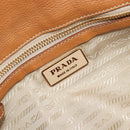 PRADA Tote Bag Leather Beige Gold Auth 181853A-18