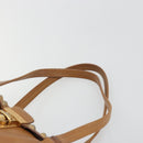PRADA Tote Bag Leather Beige Gold Auth 181853A-8