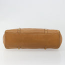 PRADA Tote Bag Leather Beige Gold Auth 181853A-5