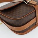 CELINE Macadam Canvas Shoulder Bag PVC Leather Brown Gold Auth 181854-14