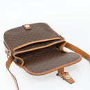 CELINE Macadam Canvas Shoulder Bag PVC Leather Brown Gold Auth 181854-17