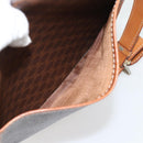 CELINE Macadam Canvas Shoulder Bag PVC Leather Brown Gold Auth 181854-23