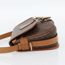 CELINE Macadam Canvas Shoulder Bag PVC Leather Brown Gold Auth 181854-3