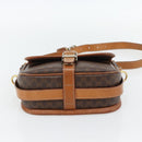 CELINE Macadam Canvas Shoulder Bag PVC Leather Brown Gold Auth 181854-5