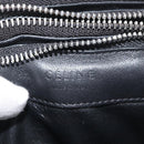 CELINE Trio Shoulder Bag Leather Black Silver Auth 181857A-16