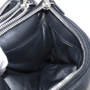 CELINE Trio Shoulder Bag Leather Black Silver Auth 181857A-18