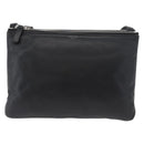 CELINE Trio Shoulder Bag Leather Black Silver Auth 181857A-2