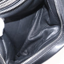 CELINE Trio Shoulder Bag Leather Black Silver Auth 181857A-21