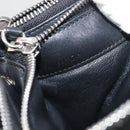 CELINE Trio Shoulder Bag Leather Black Silver Auth 181857A-22