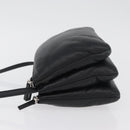 CELINE Trio Shoulder Bag Leather Black Silver Auth 181857A-5