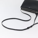 CELINE Trio Shoulder Bag Leather Black Silver Auth 181857A-7