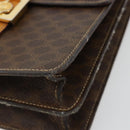CELINE Macadam Canvas Horse Carriage Bag PVC Leather 2way Brown Gold Auth 181859-12