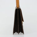 CELINE Macadam Canvas Horse Carriage Bag PVC Leather 2way Brown Gold Auth 181859-5